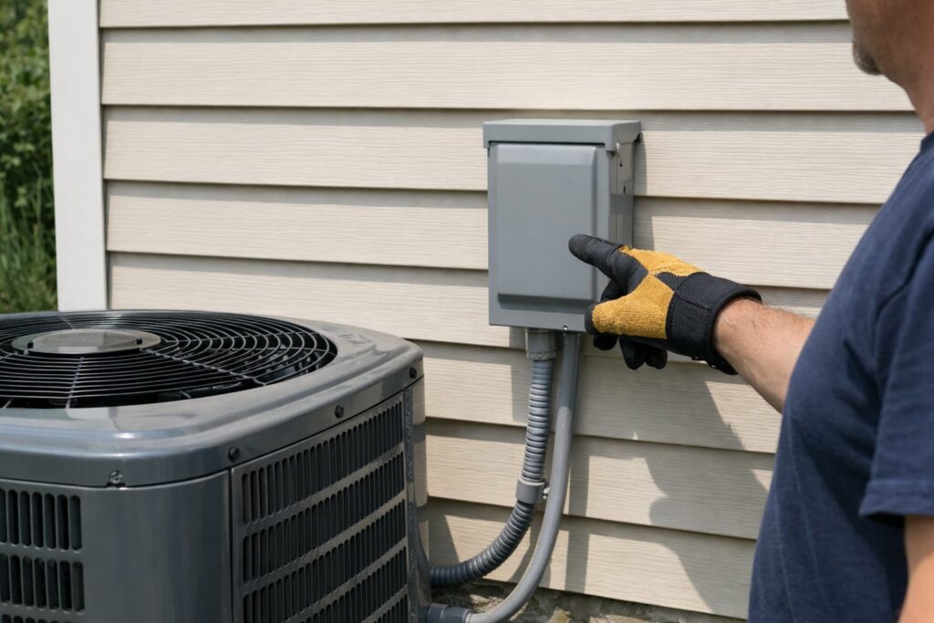 2) Your thermostat is calling, but the HVAC equipment has no power