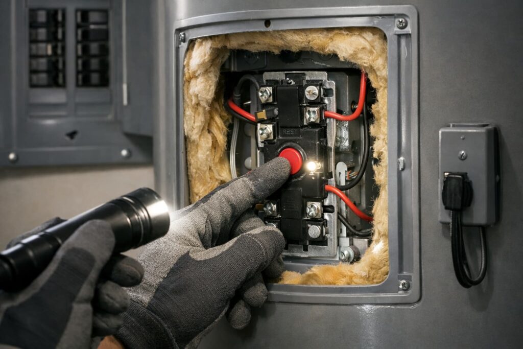 2B) Check the high-limit reset (ECO) safely