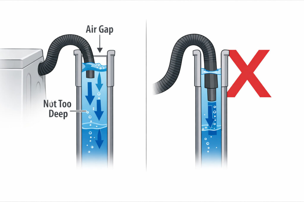 C) If odors “puff” out during draining/spin, treat it as a venting/drain issue