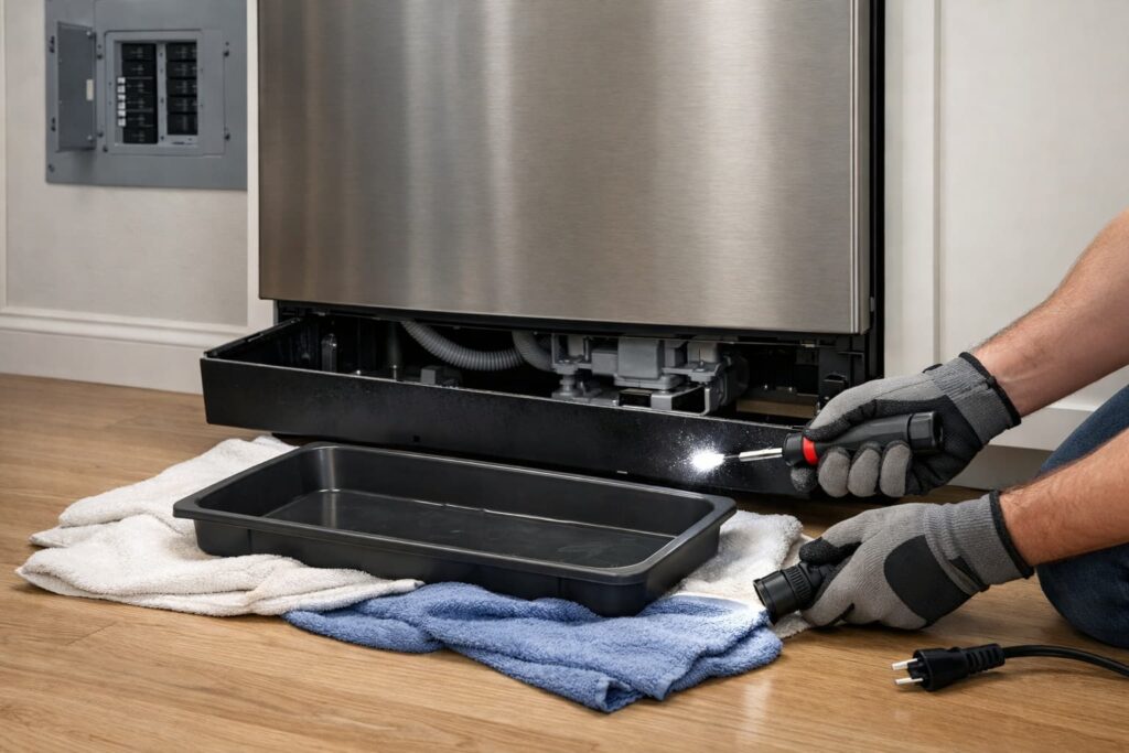 Step 2: Remove the toe-kick / lower access panel