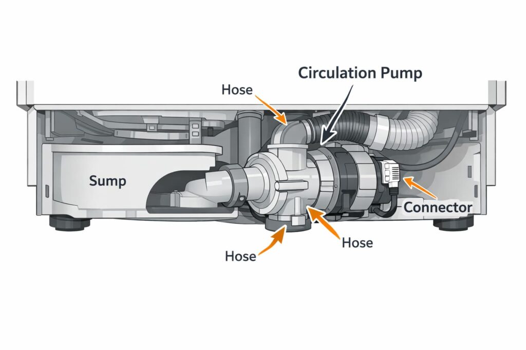 Step 5: Identify the circulation pump/motor assembly