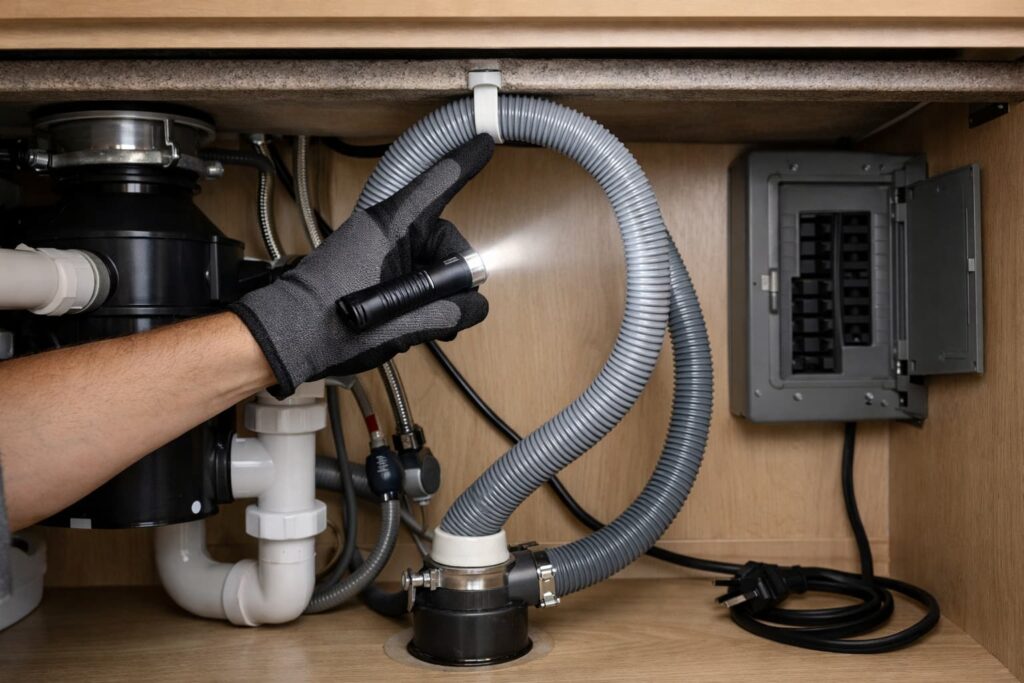 Step 4: Form the high loop (route the hose up high)