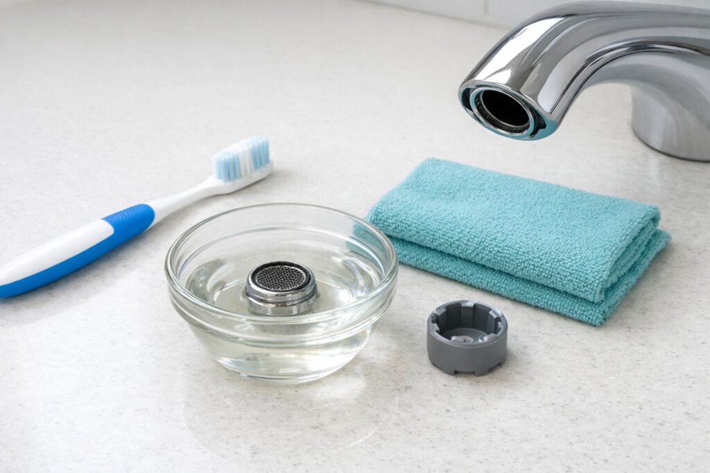 Step 6: Clean the aerator (especially for short drips or low flow)