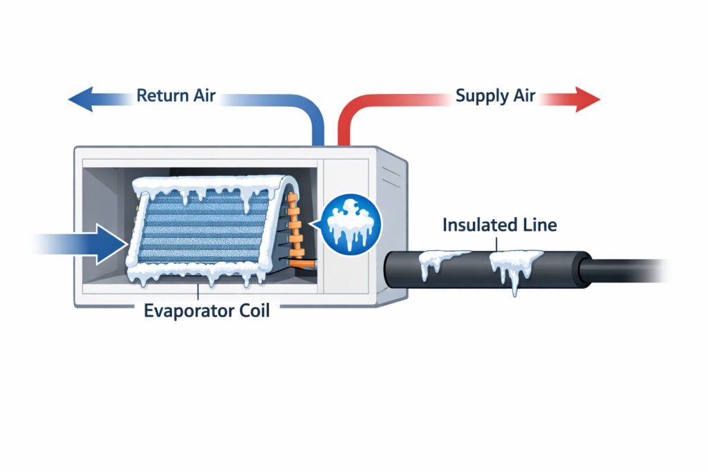 What “AC freezing up” usually means