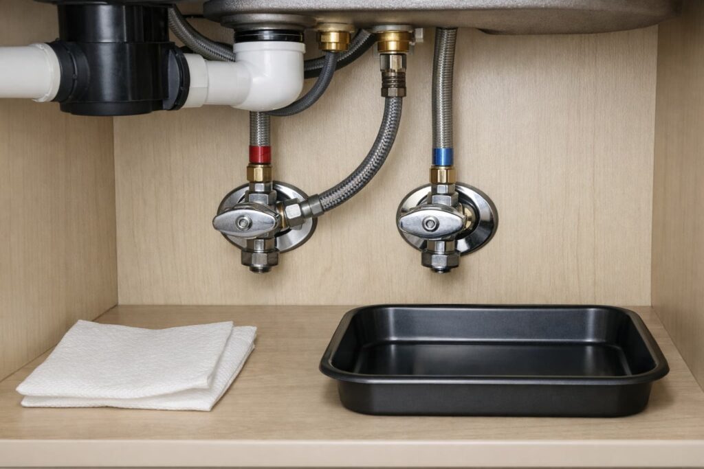 4) Under-Sink Supply Line or Shutoff Valve Leaks