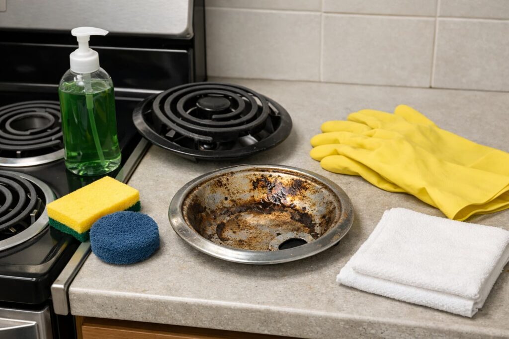 How to Clean Stove Drip Pans Safely and Remove Burnt-On Grease